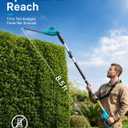 SEESII 20V Pole Hedge Trimmer Cordless, 8.5 FT Reach, Dual 4.0Ah Batteries | 16" Dual-Action Blade, 5/8" Cut Capacity, 135 6-Position Head, 7-8.5 FT Extension Pole for Tall Hedges, Shoulder Strap