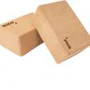 Cork Yoga Block 2 Pack for Pilates, Non-Slip & High Density Blocks for Meditation, Fitness and Stretching, Supportive and Flexibility Brick for Improve Poses Balance