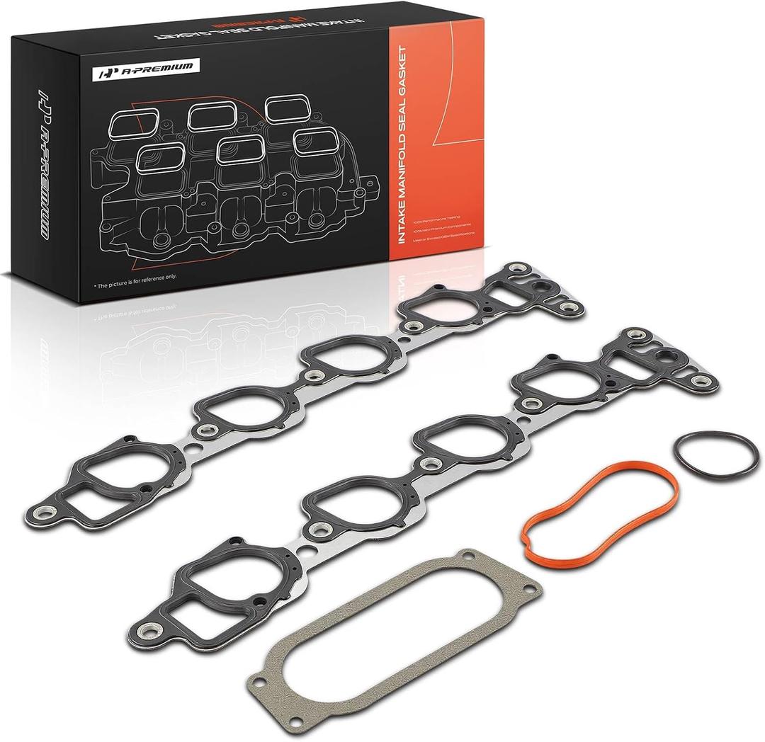A-Premium Lower and Upper Engine Intake Manifold Gasket Set (SOHC V8 5.4L) | Compatible with Ford F-150 00-03, Expedition 00-04, Excursion 00-05, F-250 F-350 Super Duty 00-04, E-450 E-350 Super Duty