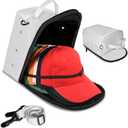 Hat Storage Bag for Baseball Caps, Hat Travel Case Hat Organizer Bag with Hat Holder Protects up to 12 Hats for Travel, Home Storage with Shoulder Strap, White, Patent Pending