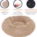 Donut Dog Bed - Premium Comfort for Anxiety Relief - Fluffy & Calming Design with Ultra-Plush Support | Cozy Round Dog Bed with Super Soft Circle Style (Size M Camel)