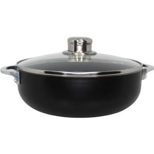 IMUSA 3.2Qt Bistro Ceramic Nonstick Caldero/Dutch Oven with Glass Lid, Black