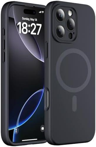 EXZLLEN Magnetic for iPhone 16 Pro Case, Compatible with MagSafe, Full Camera Protection, Military-Grade Protection 3.0mm Thicken Silicone Phone Cover for 16 Pro 6.3", Black