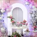 Babenest 7.2Ft Spandex Open Arch Backdrop, Fitted Double-Sided U-Shaped Wedding Arch, Round Top Chiara Stand Cover for Ceremony, Baby Shower, Birthday Party Decoration (White)