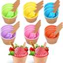 RICHSC-PAN 20 Pack Ice Cream Bowls, Cartoon Candy Color Ice Sundae Cups with Spoon. Multi-Color Reusable, Perfect for Summer Ice Cream Events and Gift Bags for Kids.