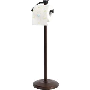 ZCCZ Toilet Paper Holder Stand, Freestanding Tissue Roll Dispenser with Reserve Storage, Bathroom Organizer for 5 Mega Rolls, Oil Rubbed Bronze Finish, Space-Saving Design for Modern Home Dcor (Without Shelf, Orb)