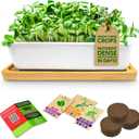ZESTIGREENS Ceramic Microgreens Growing Kit to Grow 3 Crops Including Organic USDA Sunflower, Melon & Mixed Microgreens Seeds.