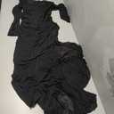 BORIFLORS Women's Bodycon Ruched Mesh Long Sleeve Maxi Dress Mermaid Ruffle Formal Cocktail Party Long Dresses, XL