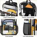 PAMANO Clear Backpack Transparent Heavy Duty Bookbag See Through Bag for College Work Travel Security, Black XL, X-Large