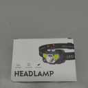 LHKNL Headlamp Flashlight, Lumen Ultra-Light Bright LED Rechargeable Headlight with White Red Light, 2-Pack Waterproof Motion Sensor Head Lamp,8 Modes for Outdoor Camping Running Hiking Fishing (Black)