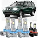 Compatible For Nissan Rogue 2014-2020 High Beam Low Beam Fog Light Bulbs Combo, 20000LM 800% Brighter 6000K White Lights Bulbs, Plug And Play, Pack of 6