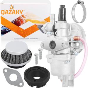 Carburetor for 43cc 47cc 49cc 50cc SYX Moto Holeshot Kids Mini Dirt Bike Pit Pocket Rocket Super Bike Minimoto ATV Quad Go Kart Moped Chopper Scooter Motocross Brush Cutter 2-stroke Engine Carb (Silver)