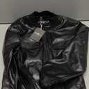 Ommiivex Women Leather Jacket Faux Cropped Bomber Coat Cute Short for Casual Vacation Travel College Going Out Classy Outfit Size M