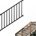 Metty Metal 5Ft W x 36in H Stair Deck Railing Kit, Textured Black AAMA2604 Powder Coat, IBC Certified Guard Rail for Deck Porch Balcony Patio Outdoor