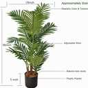 Artificial 3 Feet Areca Palm Tree with Realistic Leaves and Adjustable Branches Faux Palm Tree Pot, Fake Plants for Home, Office, Living Room, Kitchen, Bedroom, Balcony Decor