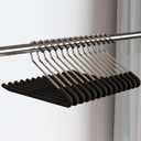 SLMT Pants Hangers Open Ended 10 Pack Heavy Duty Metal Clothes Hangers for Jeans, Trousers, Slacks Non-Slip Sponge Padded No Crease