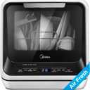 Midea MDC17P0ABB Portable Countertop Mini 1.32Gal Built-in Water Tank, No Hookup Needed, 6 Programs, 360 Dual Spray, 162 High-Temp& Air-Refresh Function, Dishwasher for Apartments& RVs, Black