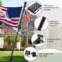 Barcetine American Flag with Pole - Includes 5ft Heavy Duty Flag Pole Holder for Outside House,3x5 Embroidered US Flag and Wall Mount Bracket,Tangle Free Flagpoles Kit for Porch,Garage,Outdoor