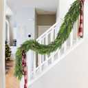 Tulvend 9 FT Christmas Cedar Garland, Thick Green Cypress Garlands, Real Touch Pine Garlands, Realistic Garland Christmas Decorations for Outdoor Indoor Table Mantel Railing Stair Porch Decor
