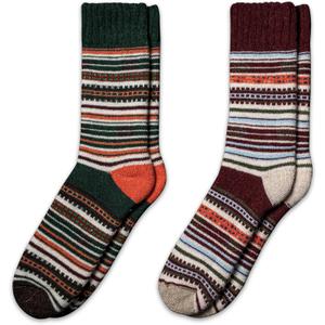 NORDIC Socks 2 Pairs, Merino Wool Socks for Men & Women, Winter socks, Cozy and Comfortable (M)