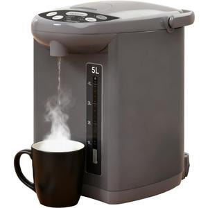 Rosewill Electric Water Boiler and Warmer - 5L/5.3 Qt Stainless Steel Hot Water Dispenser w/Rotating Base, Keep Warm Temperature Set, Auto Shut Off, Safety Lock - Gray