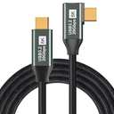 Right Angle USB C to USB C 3.1 Gen 2-3.3FT 8K@60Hz USBC USBC Monitor Cable-20Gbps Data Transfer-100W PD Fast Charging Type C to Type C Video Cable for iPhone 15, iPad, MacBook, TV, Display