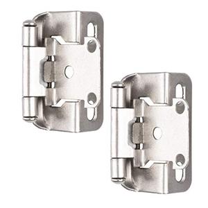 Barcaloo Self Closing Cabinet Hinges Satin Nickel, 20 Pack - 1/2 Inch Overlay 3/4 Inch Frame Semi Wrap Kitchen Cabinet Door Hinge Hardware