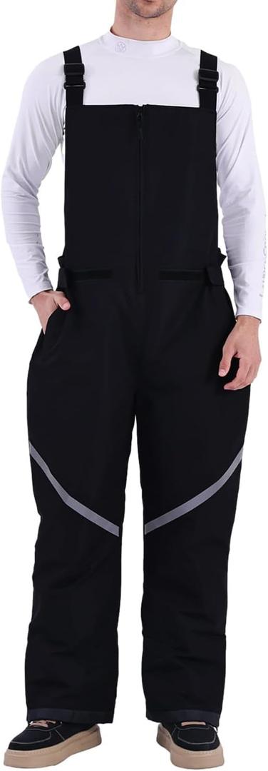 Mens Bib Snow Pants Men Ski Bib Insulated Snow Bib Overalls Windproof Waterproof Ski Pants (Medium)