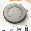 Heated Cat Bed for Indoor Pets  Constant Temperature 100.4-107.6 Donut Cat Heating Pad with Chew Resistant 87 Inch Cord, Washable Cover, Cozy Round Pet Bed for Small Cats Kittens Dogs