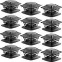 Davinci Lighting Flexfit Solar Outdoor Post Cap Lights - Includes Bases for 4x4 5x5 6x6 Wooden Posts - Bright LED Light - Slate Black (12 Pack)