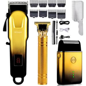 Hair Clippers Set for Men, Hair Clipper Trimmer with LED Display, Professional Cordless Hair Clipper Shaver Beard Trimmer, Hair Cutting Machine for Men, Holiday Gift for Him Father's Day Gift