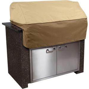 Classic Accessories Veranda Water-Resistant 32 Inch Island BBQ Grill Top Cover (Pebble/Bark/Earth)