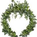 Ling's Moment Flower Garland - 6FT Eucalyptus & Greenery - Sweetheart Table Decor for Wedding Reception, Artificial Floral Garland for Mantle, Spring Garden Ceremony, Christmas Decoration, Green