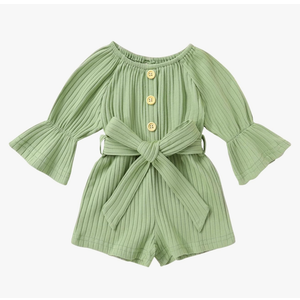 YOUNGER TREE Kids Toddler Baby Girls Summer Outfit Off-Shoulder Sunflower Overall Romper Jumpsuit Short Trousers Clothes 110