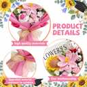 Giegxin Graduation Crochet Flowers Bouquet Set 2026 Grad Cap Plush Bear Hand Knitted Rose Tulip Daisy Sunflower Bouquet Greeting Card Gift Bag for Wedding Birthday Party Favors(Pink)