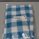 Smiry Rectangle Picnic Table Cloth, Elastic Waterproof Fitted Vinyl Tablecloths, Flannel Backed Buffalo Plaid Table Covers for Dining, Camping, Outdoor (White and Turquoise, 24" x 48")