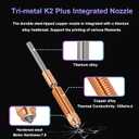 4PCS Quick Swap Nozzle Kit for Creality K2 Series (K2/K2 Pro/K2 Plus/Hi), 0.2 0.4 0.6mm Titanium Heat Break, Copper Body with Hardened Steel Tip
