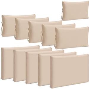 Patelai 11 Pcs Waterproof Patio Cushion Covers for Outdoor Sectional Furniture Wicker Rattan Patio Sofa Couch Chair Seat Pillow Slipcovers, 3 Sizes Covers Only (25.4 x 25.4X 3.54,Beige)