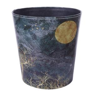 Trash Can, 10L/2.64 Gallon PU Leather Wastebasket, Decorative Waterproof Paper Basket Garbage Bin for Home Office Bathroom