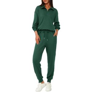 BTFBM Women's 2 Piece Tracksuit Spring Outfits 2026 Long Sleeve Half Zip Sweatshirt Sweatpants Lounge Set Sweatsuits (XL)