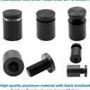 3/4 inch x 3/4 inch Solid Aluminum sign standoffs advertising screws wall mounts support fixings bolts for picture frame billboard glass posters acrylic signs display 12PCS (Black anodized)