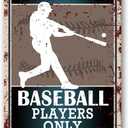 Baseball Decor Baseball Tin Signs Warning Baseball Players Only All Others Will Be Struck Out Sign Baseball Posters for Bedroom Baseball Decor for Boys Room Sports Wall Art Metal Tin Sign 8x12 Inch (10)