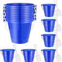 Junkin 24 Sets Sand Buckets and Shovels for Kids 24 Pcs 3.93 Inch Sand Pails 24 Pcs White Shovels Plastic Beach Buckets Bulk with Handles Summer Beach Toys Essentials