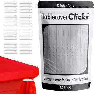 32 Pack of Reusable Tablecloth/Table-Cover Clips  Great for Disposable Plastic Table Covers  Celebration/Party Table Dcor