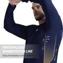 Men's Long Sleeve Sun Protection Swim Shirts UPF 50+ Rash Guard Quick Dry Lightweight Fishing Shirts for Beach Summer (Large, Navy Blue)