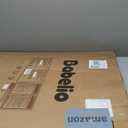 Babelio Baby Gate with Adjustable Cat Door,29-43" Auto Close Durable Pet door for Stairs,Doorways and House,Pressure Mounted,Easy Install,Effortless Walk Thru,White