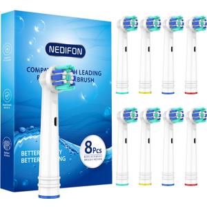 Replacement Toothbrush Heads for Oral B Braun(Individually Packaged), 8 Pack Professional Electric Toothbrush Heads Compatible with Oral B 7000/Pro 1000/9600/ 5000/3000/8000 (8 Count)