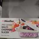 Mueller Pro-Series 10-in-1, 8 Blade Vegetable Chopper, Onion Mincer, Cutter, Dicer, Egg Slicer with Container, French Fry Cutter Potatoe Slicer, Home Essentials & Kitchen Gadgets, Salad Chopper (White Sand/Gray)