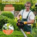 20'' Hedge Trimmer Cordless with 2pcs 4000mAh Battery, Electric Handheld Bush Clipper with Rechargeable Batteries, 3000RPM 180 Rotatable Head, 2/3'' Blade Gap Orange,Gifts for Mothers Day