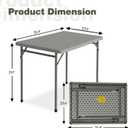 3ft Rectangular Folding Table for All-Occasion, Foldable Table with HDPE Tabletop and Steel Legs, Durable and Stable Small Folding Table, Perfect for Camping, Picnic, Party, Indoor & Outdoor, Grey